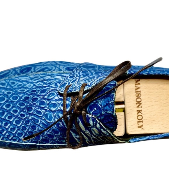 Maison Koly X Enzo Bonafe Zanzibar Suede alligator Navy - Picture 5 of 7